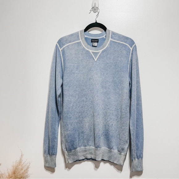 Club Monaco Mens Long Sleeve 100% Cashmere Pullover Sweater Sz S Heathered Blue - Picture 6 of 10